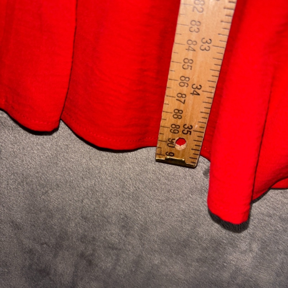 Tulip B Fit Flare Dress Womens Medium Red Bow Neck Short Sleeve NWT - Picture 12 of 12